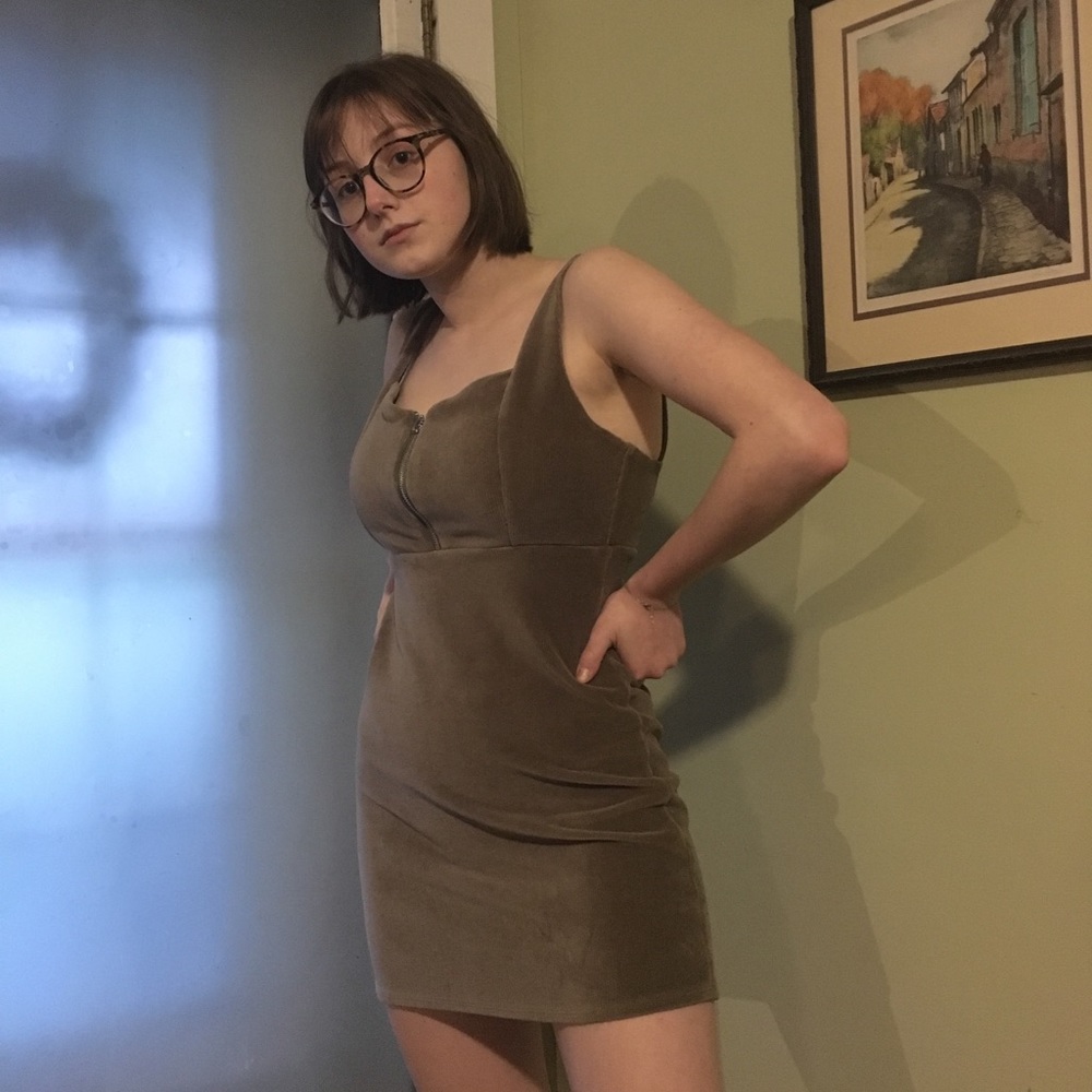 Wild table green corduroy dress